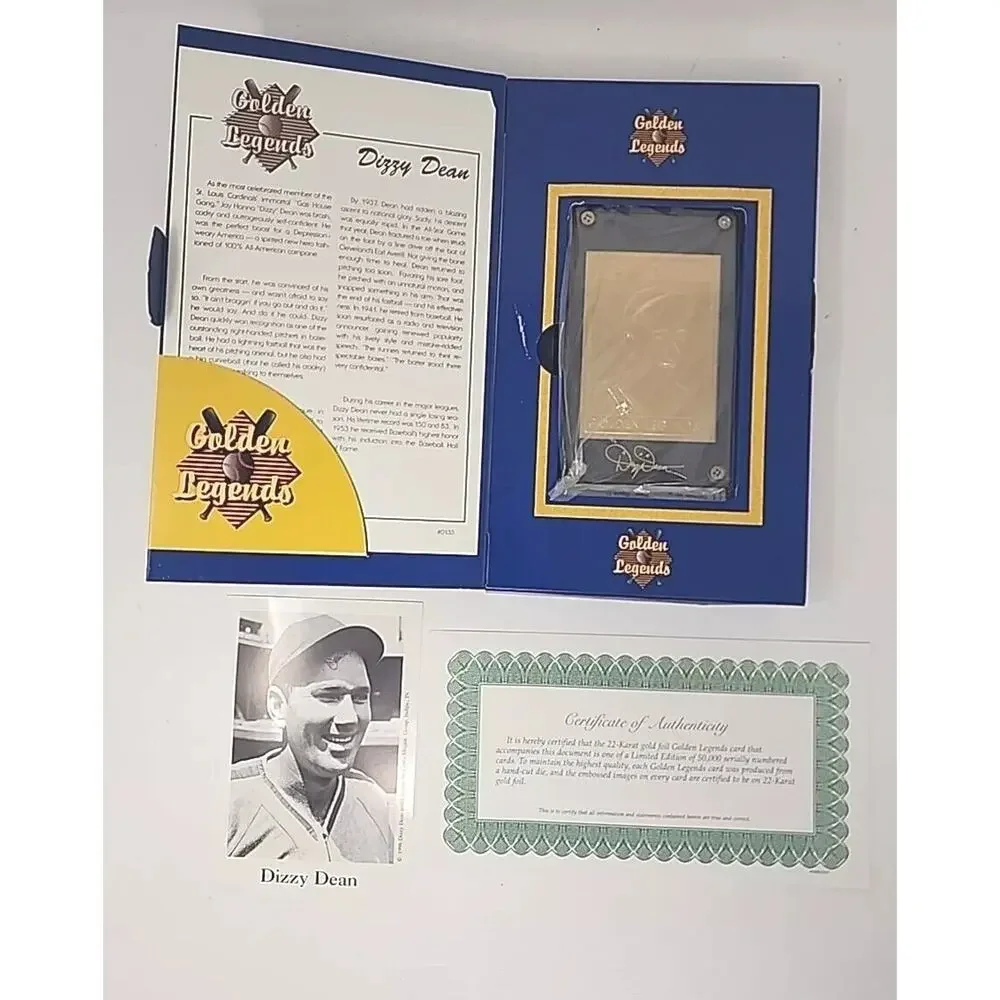Golden Legends of Baseball Trading Cards Lot of 5 Ruth Dean Grove Foxx Mathewson